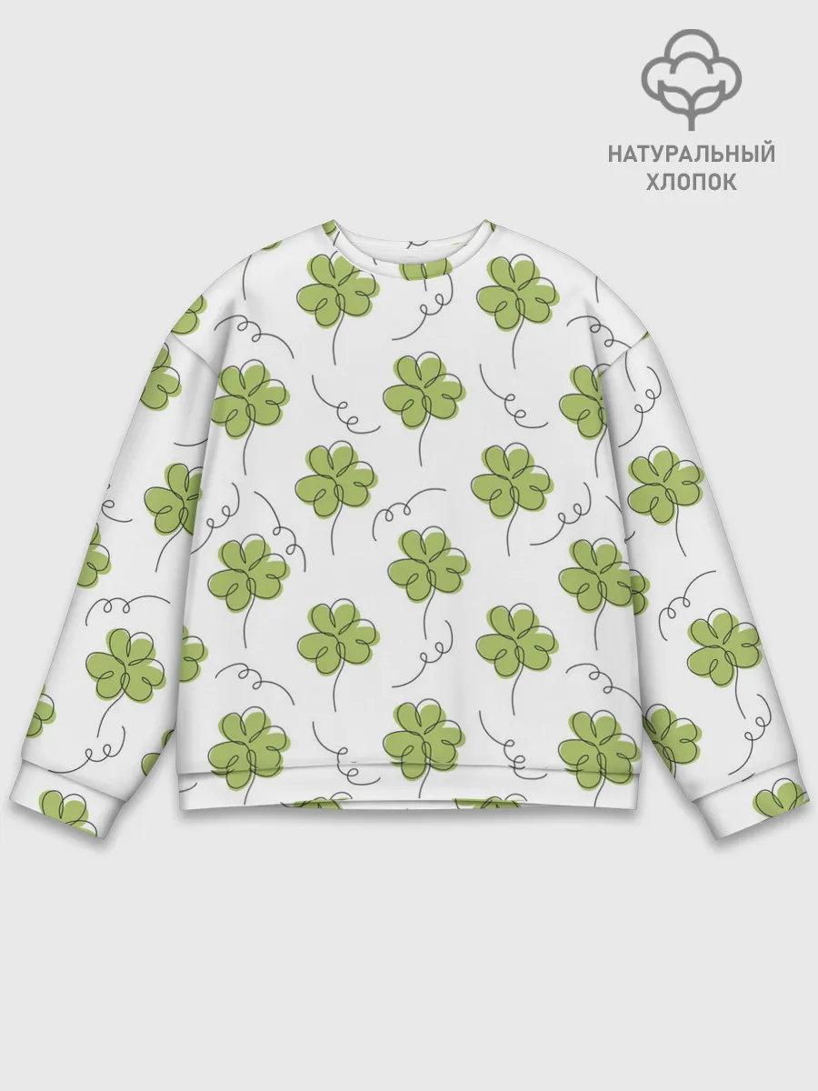 Мужской свитшот базовый / Клевер на День святого Патрика