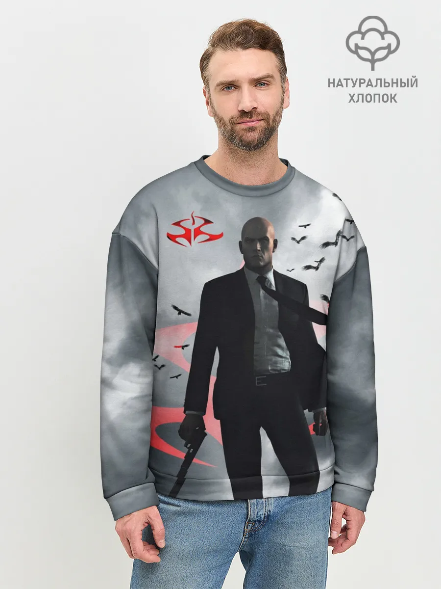 Мужской свитшот базовый / Hitman | Агент 47
