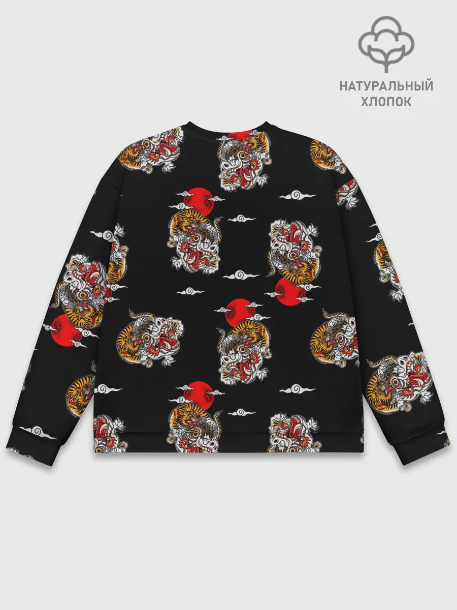 Мужской свитшот базовый / Японский стиль - тигры