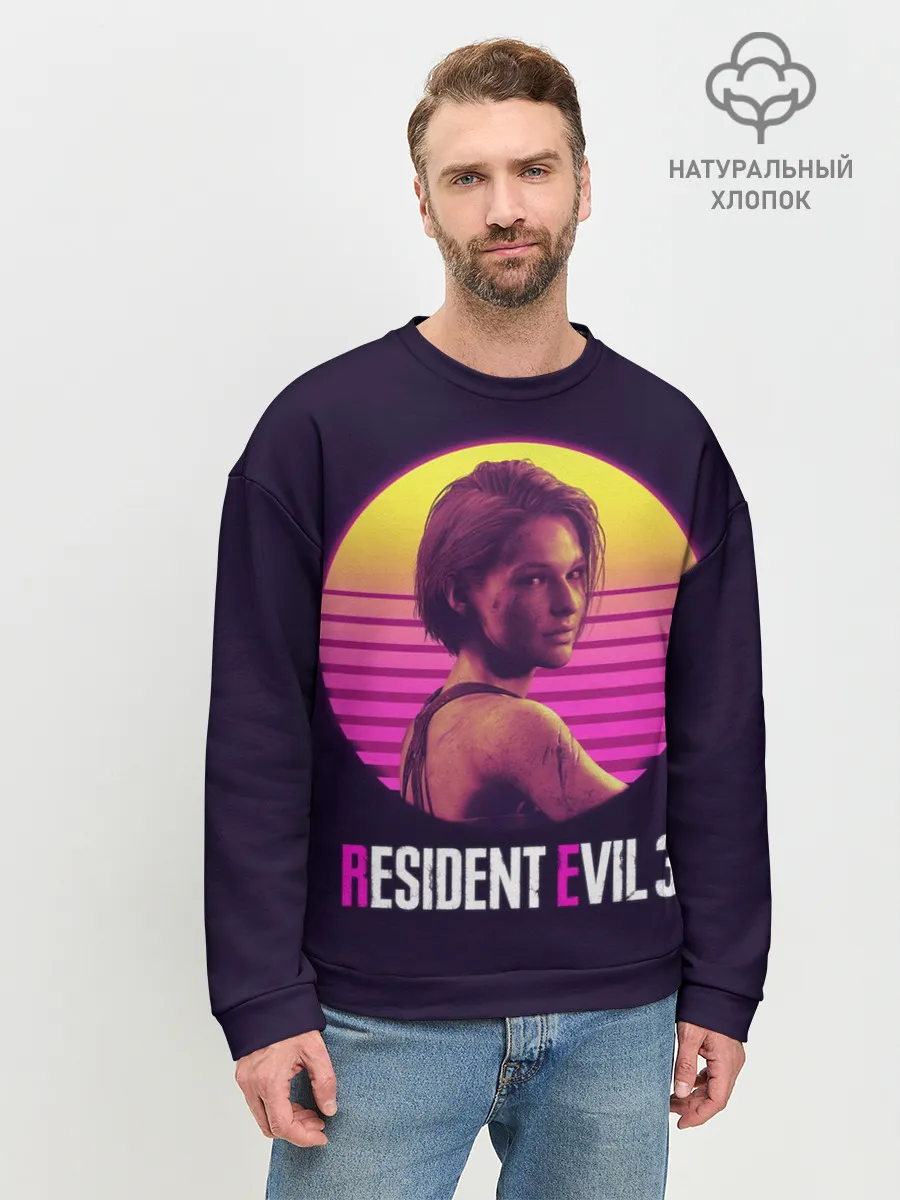Мужской свитшот базовый / RE3 | Jill неон
