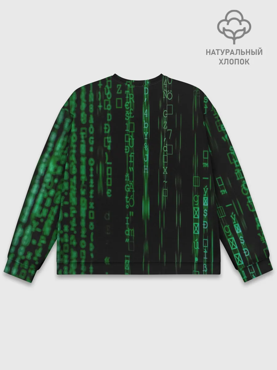 Мужской свитшот базовый / Матрица букв и чисел
