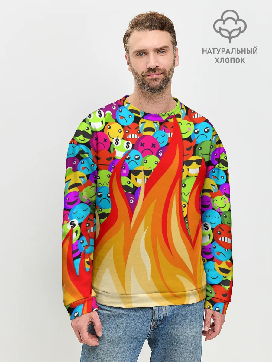Мужской свитшот базовый / SLAVA MARLOW - Смайлики
