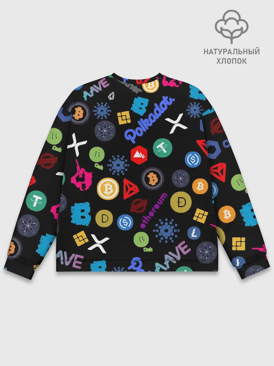 Мужской свитшот базовый / ЛОГОТИПЫ КРИПТОВАЛЮТ | CRYPTOCURRENCIES