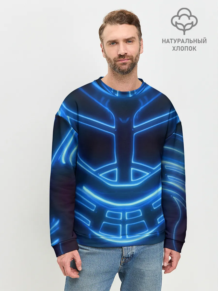 Мужской свитшот базовый / Неоновая броня | Neon Armor