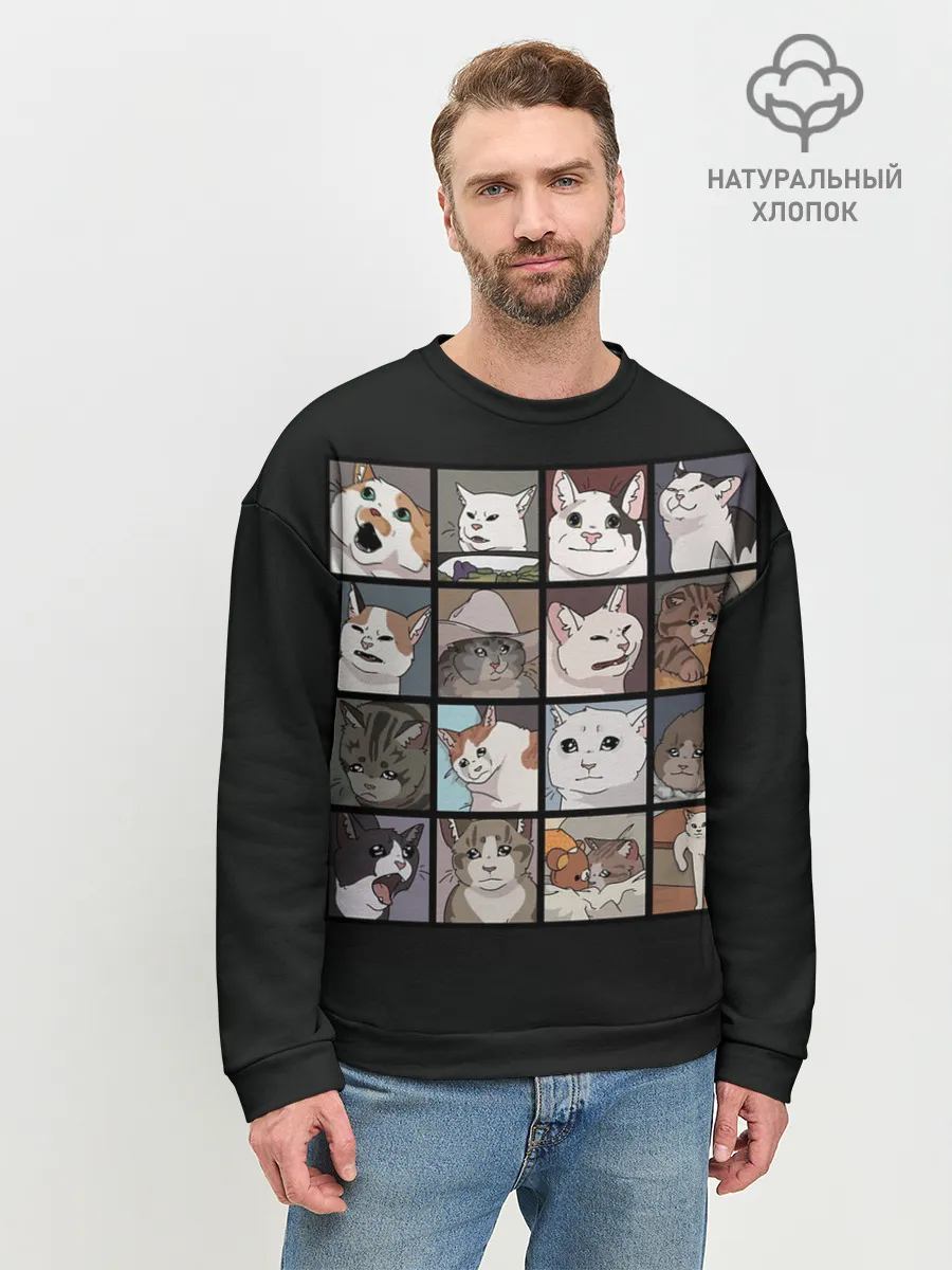 Мужской свитшот базовый / Коты и кошки