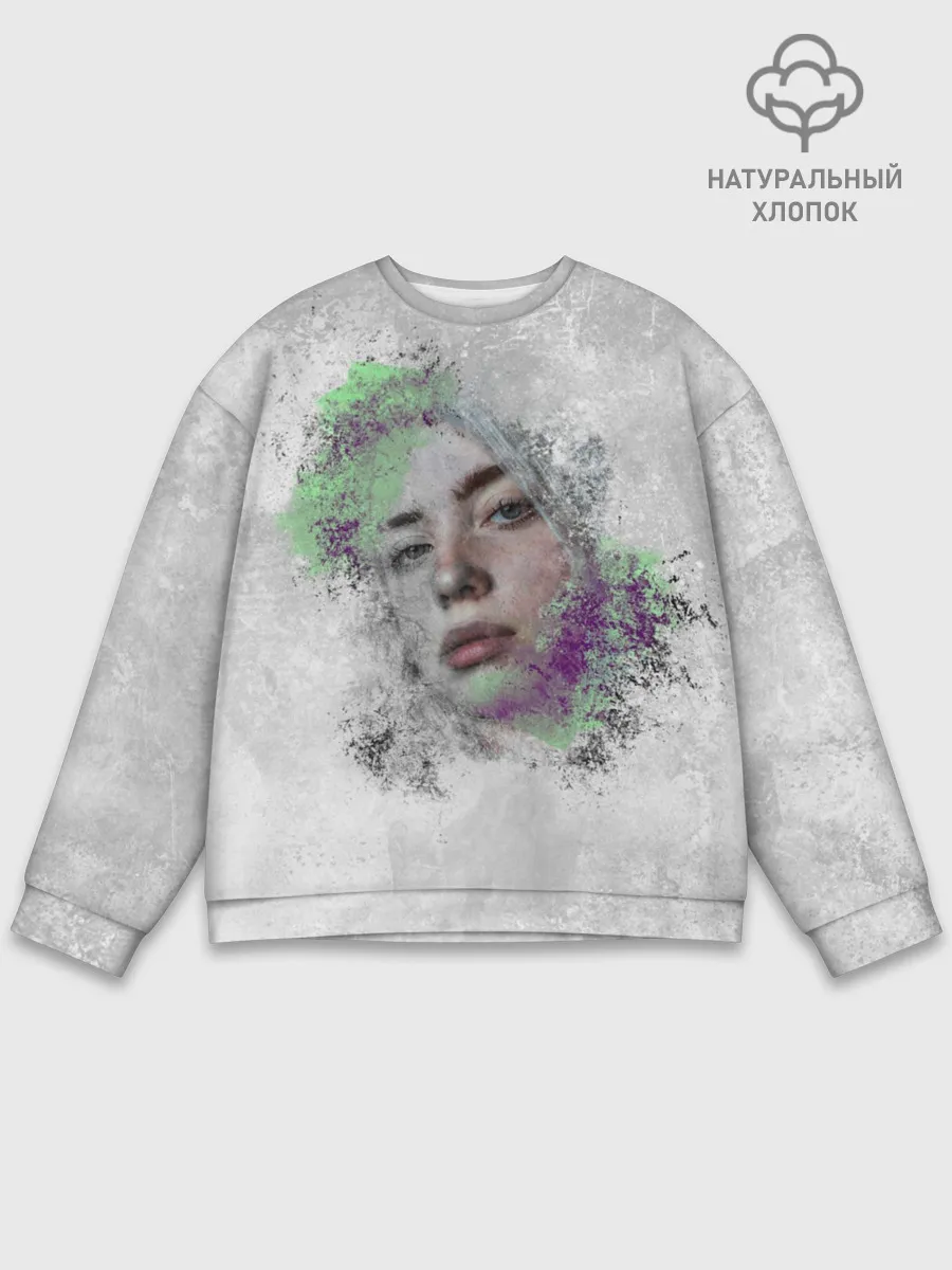 Мужской свитшот базовый / Билли Айлиш красочная