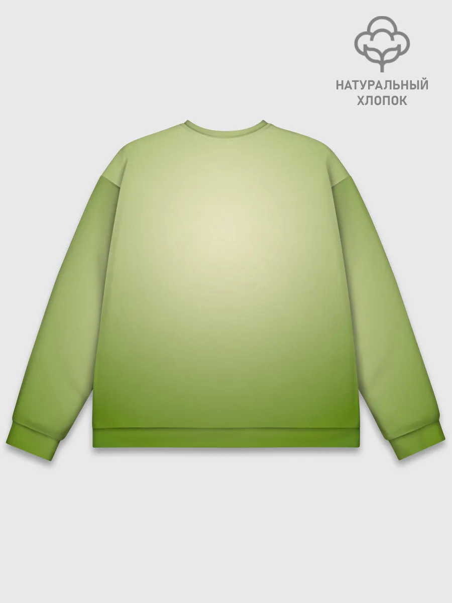 Мужской свитшот базовый / Билли Айлиш на зеленом фоне