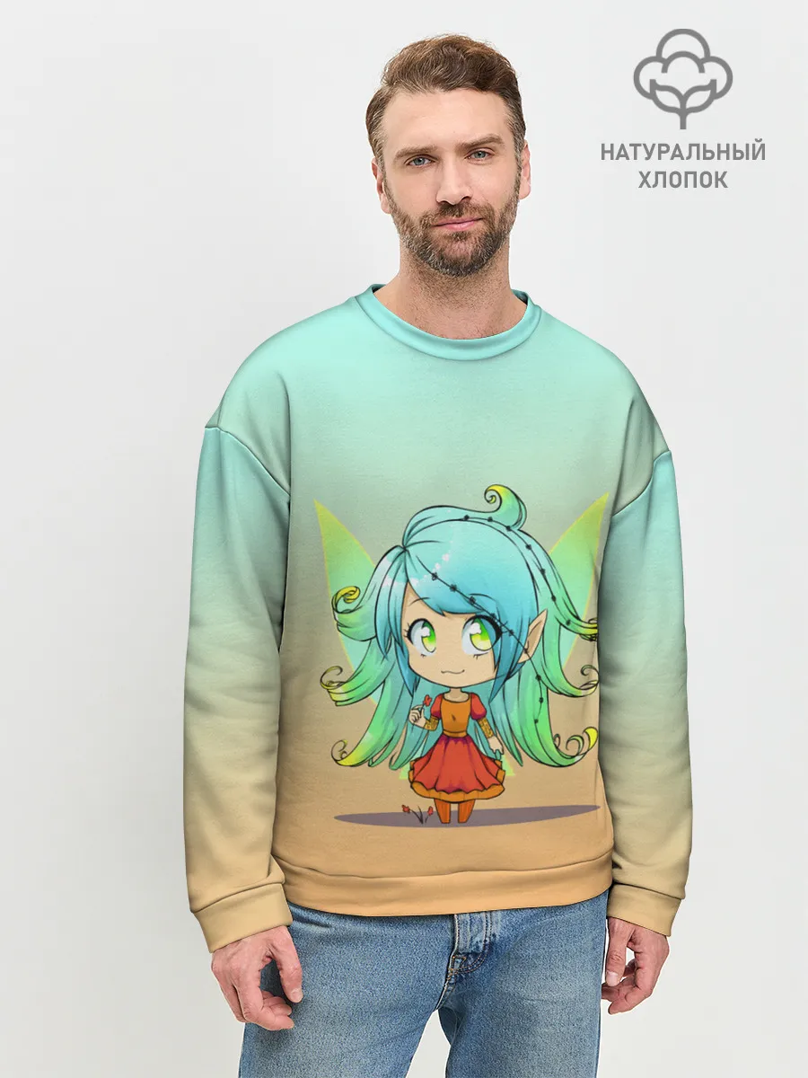 Мужской свитшот базовый / малышка фея с крылышками