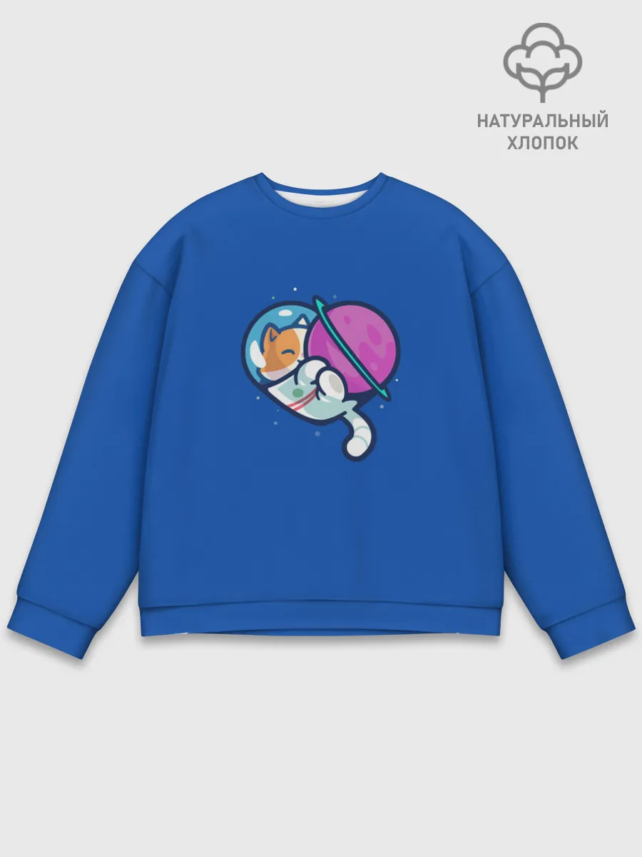 Мужской свитшот базовый / Кот космонавт