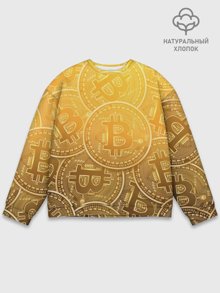 Мужской свитшот базовый / БИТКОИН МОНЕТЫ