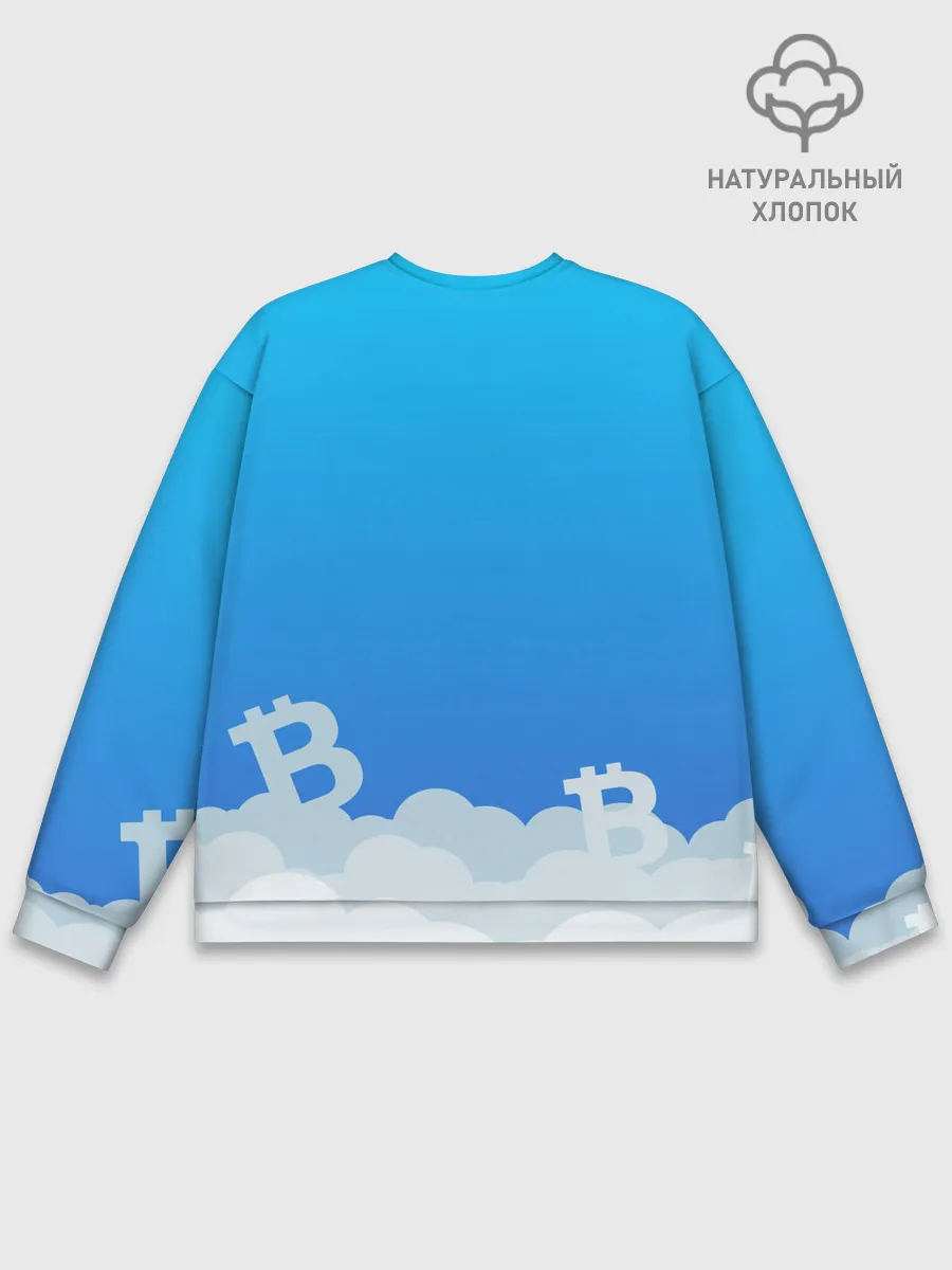 Мужской свитшот базовый / БИТКОИН В КОСМОС