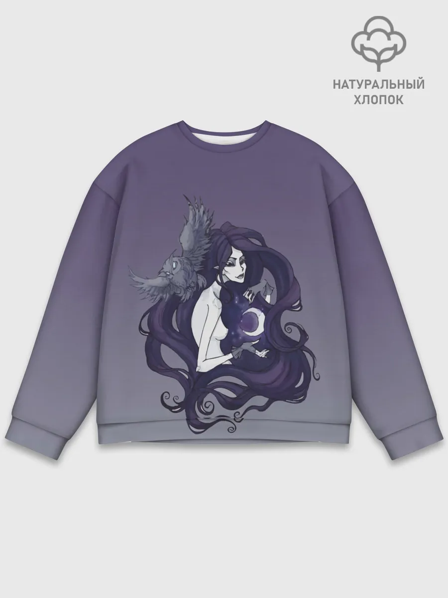 Мужской свитшот базовый / ведьма сова луна