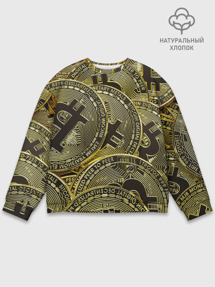Мужской свитшот базовый / БИТКОИНЫ МОНЕТЫ