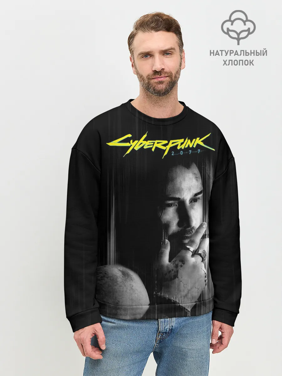 Мужской свитшот базовый / Cyberpunk 2077 | Джонни