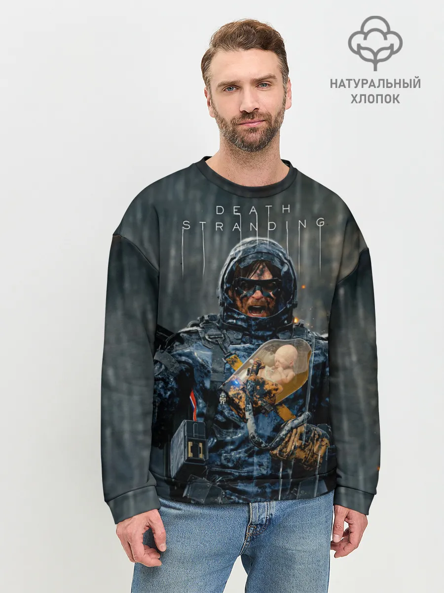 Мужской свитшот базовый / Death Stranding | Сэм