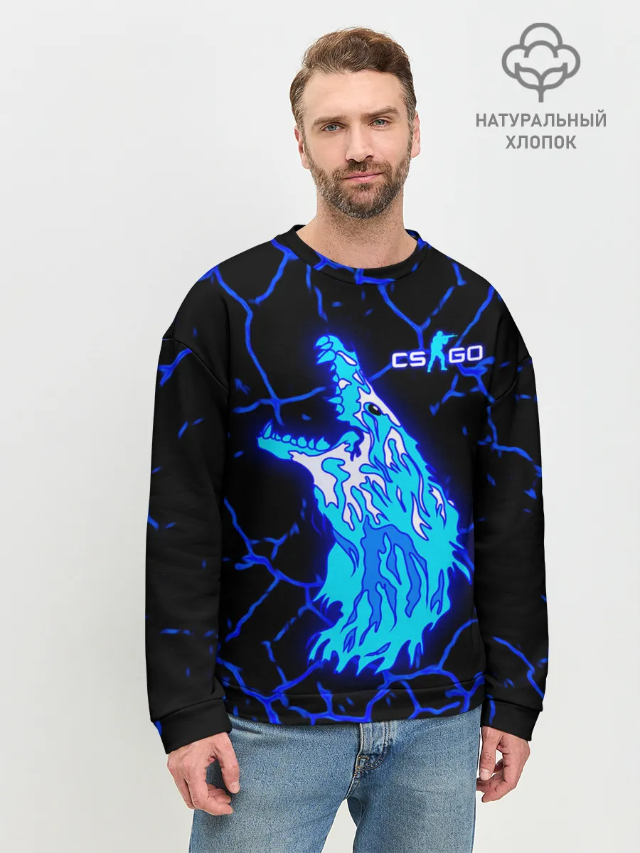 Мужской свитшот базовый / CS GO Howl Neon