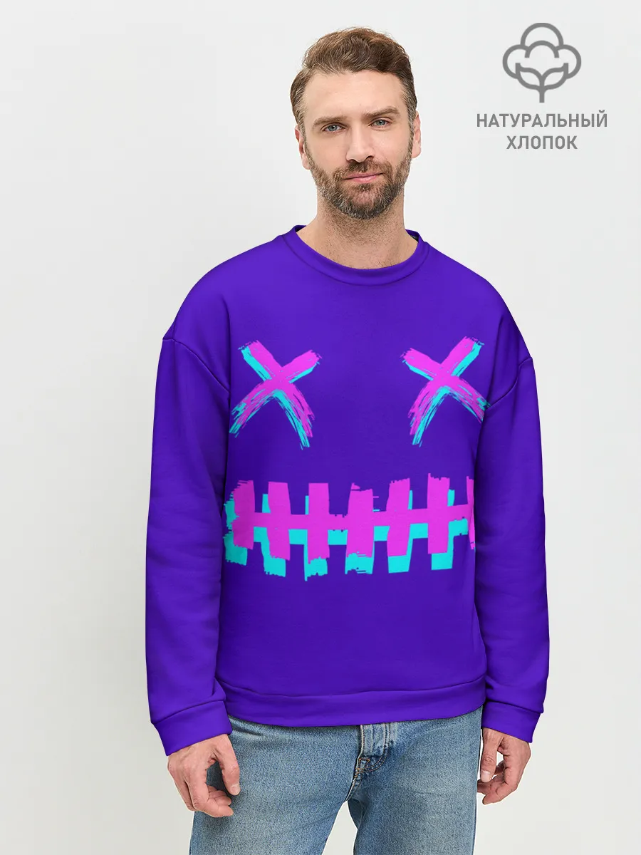 Мужской свитшот базовый / CYBERSTYLE PURPLE EVIL