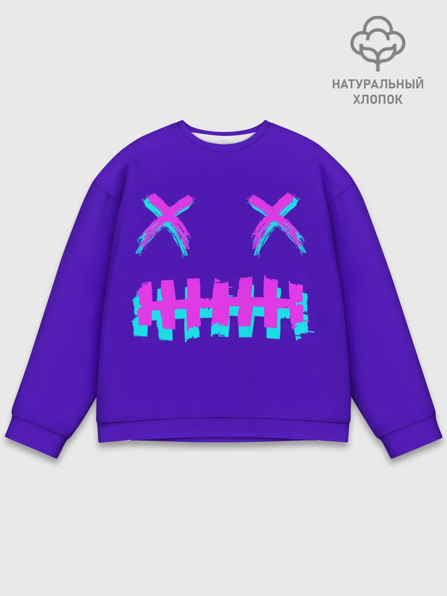 Мужской свитшот базовый / CYBERSTYLE PURPLE EVIL