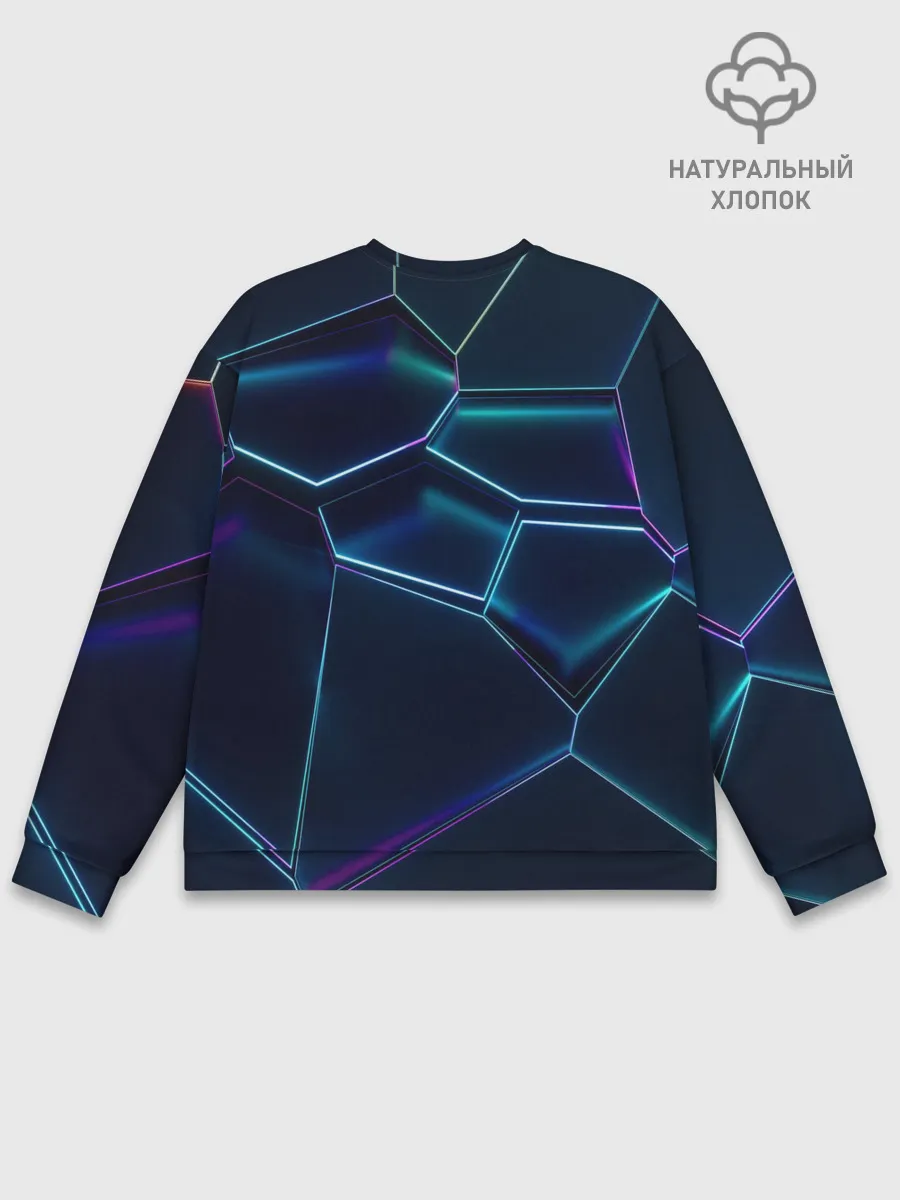 Мужской свитшот базовый / 3D ПЛИТЫ | НЕОНОВЫЕ ПЛИТЫ