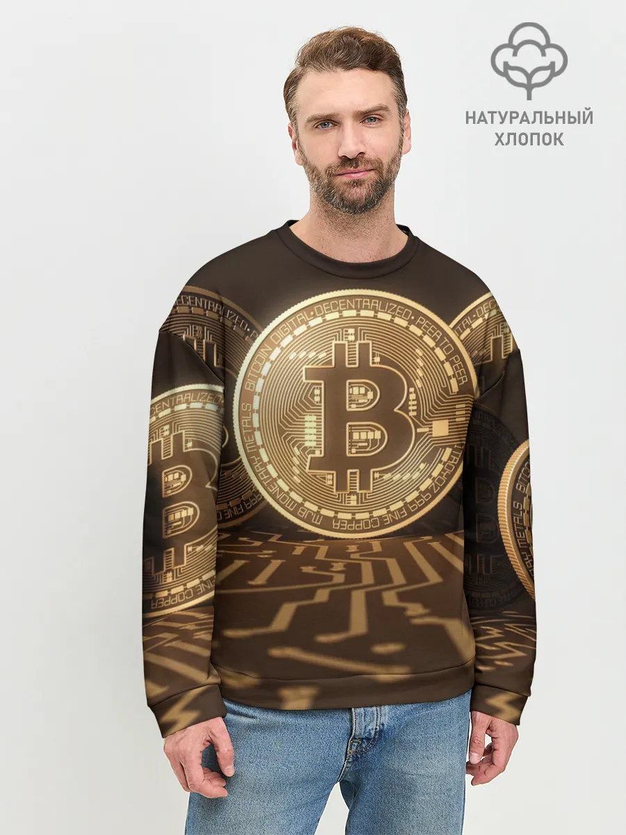 Мужской свитшот базовый / Биткоин