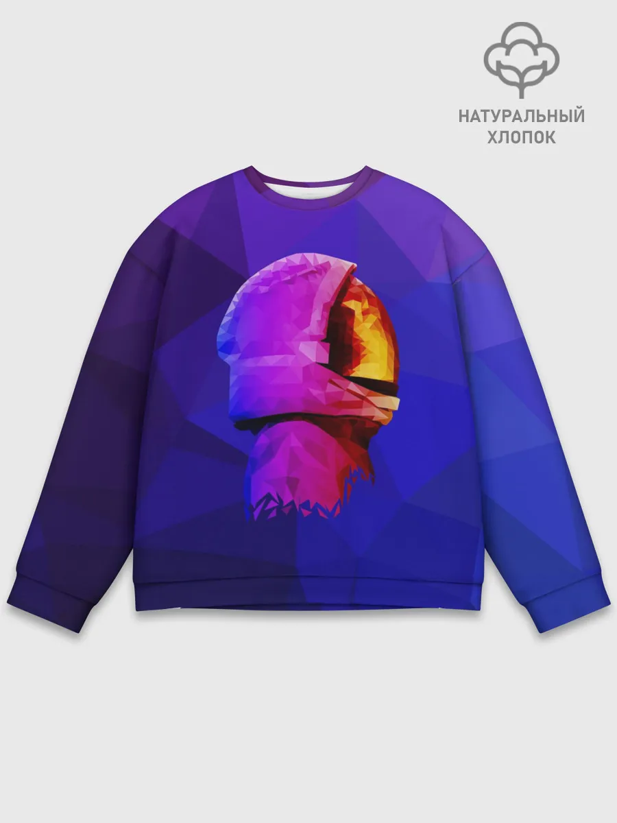 Мужской свитшот базовый / полигональный космонавт