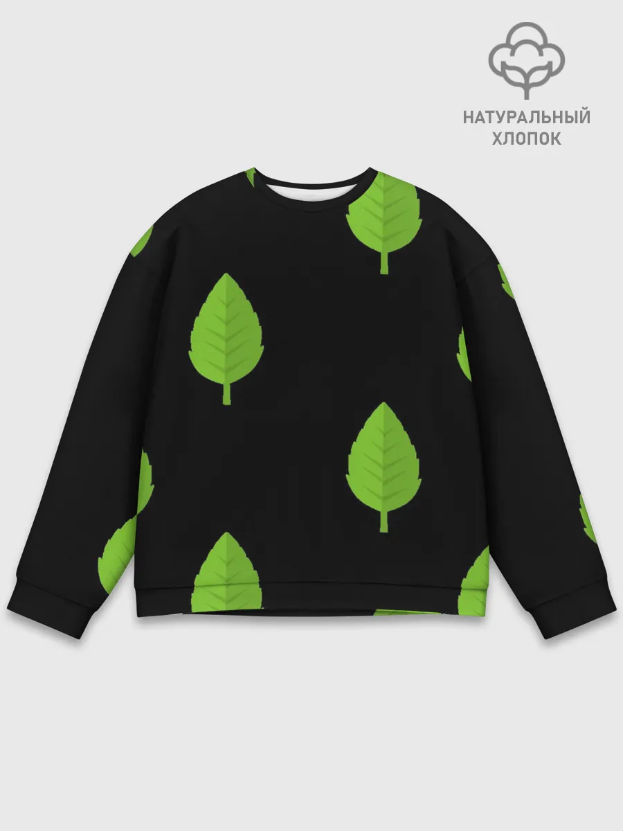 Мужской свитшот базовый / Птица и листочек