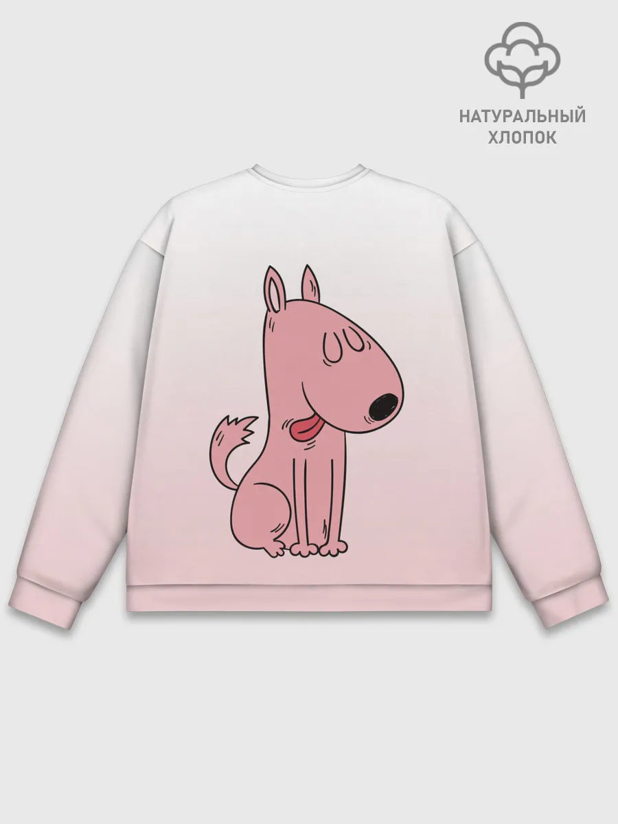 Мужской свитшот базовый / мультяшный мопс