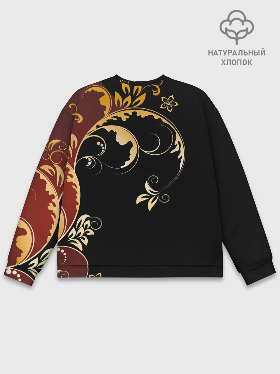 Мужской свитшот базовый / Узор - Хохлома