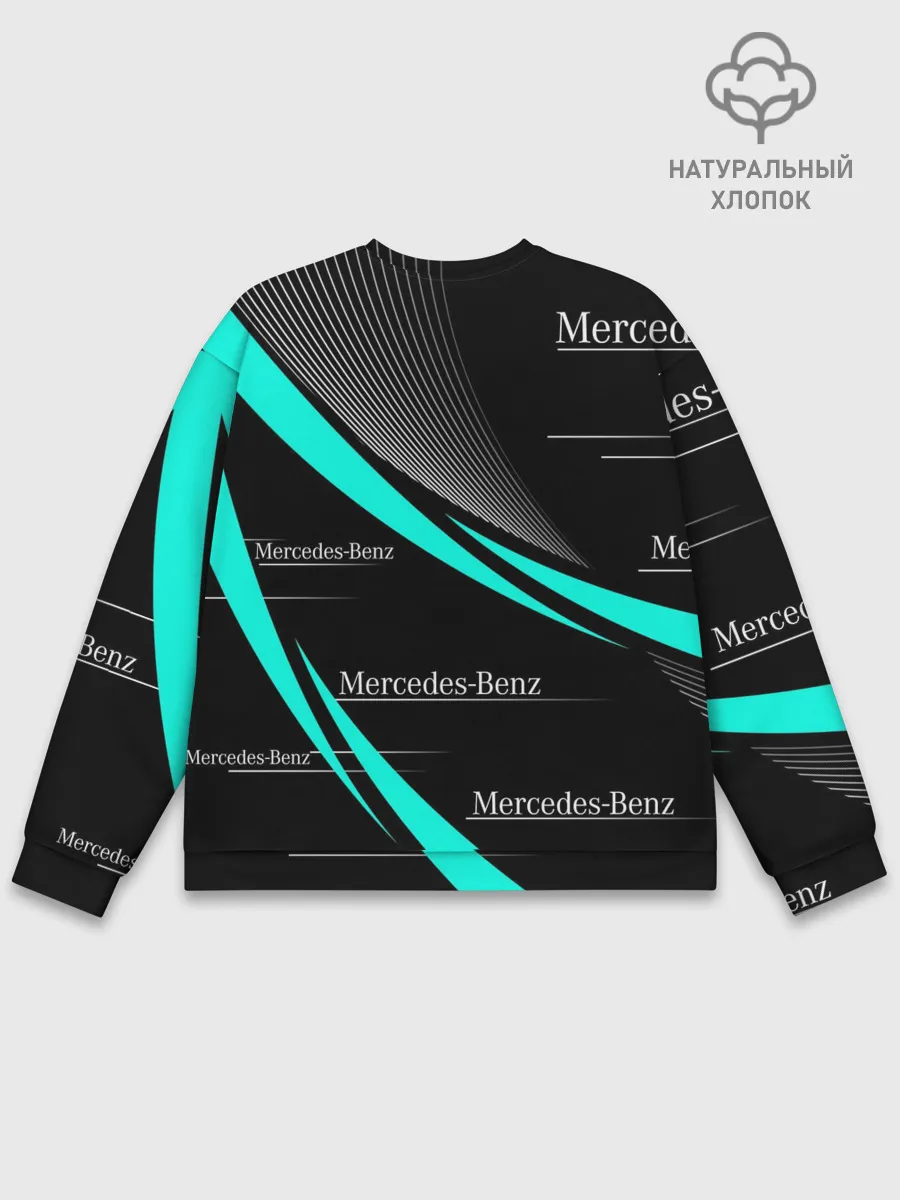 Мужской свитшот базовый / MERCEDES BENZ АКВАМАРИНОВЫЙ