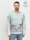 Мужской свитшот базовый / акварельный велосипед