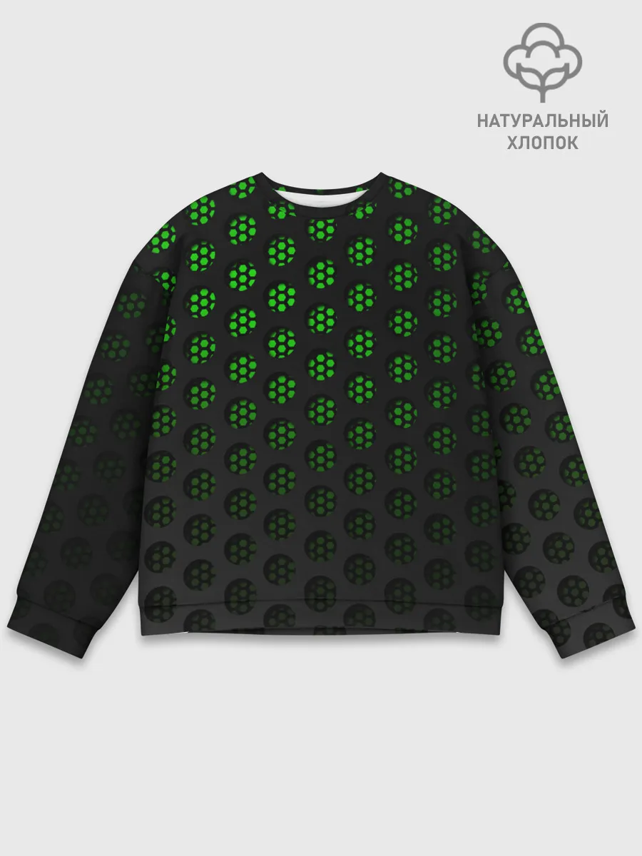 Мужской свитшот базовый / Зелёные соты 3D