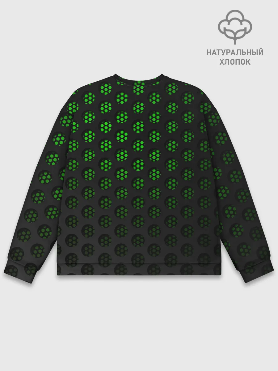 Мужской свитшот базовый / Зелёные соты 3D