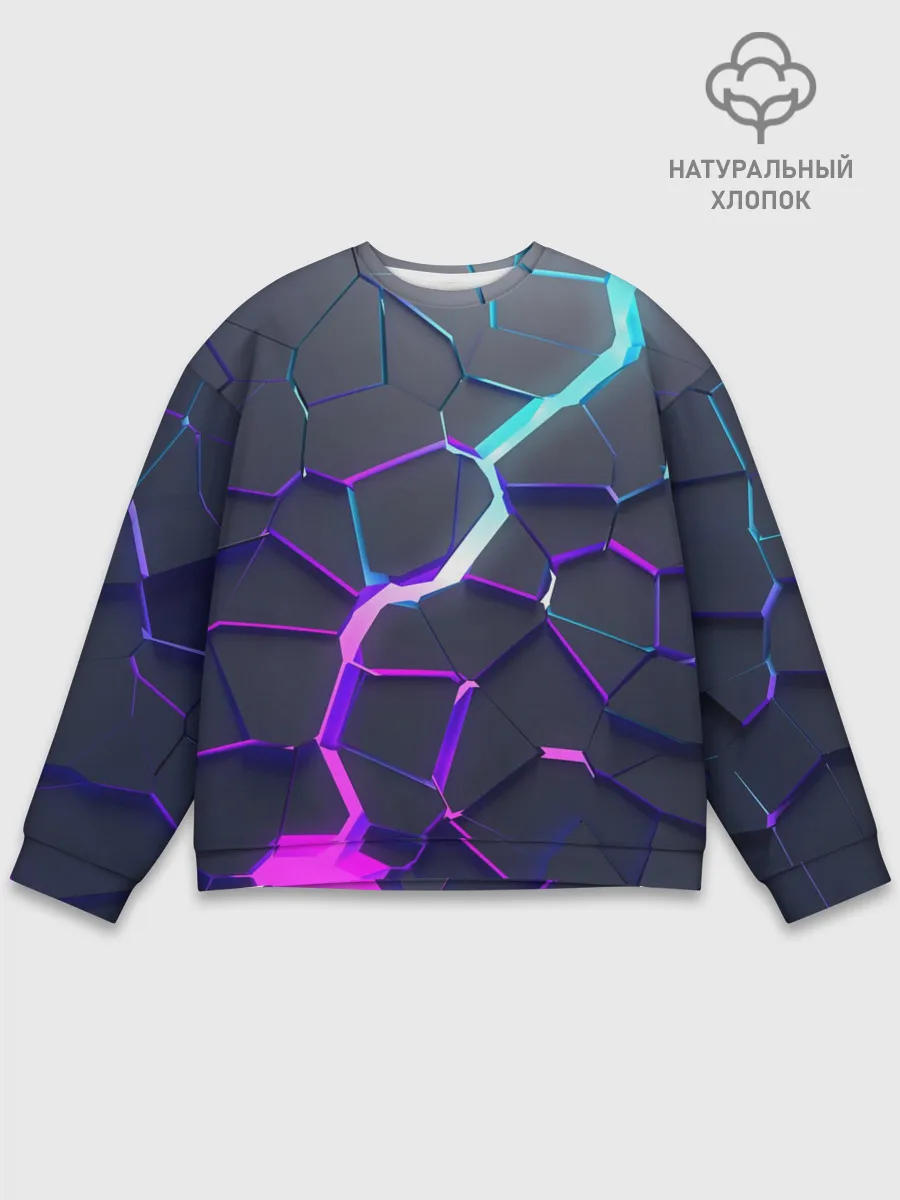 Мужской свитшот базовый / НЕОНОВЫЙ РАЗЛОМ | 3Д РАЗЛОМ