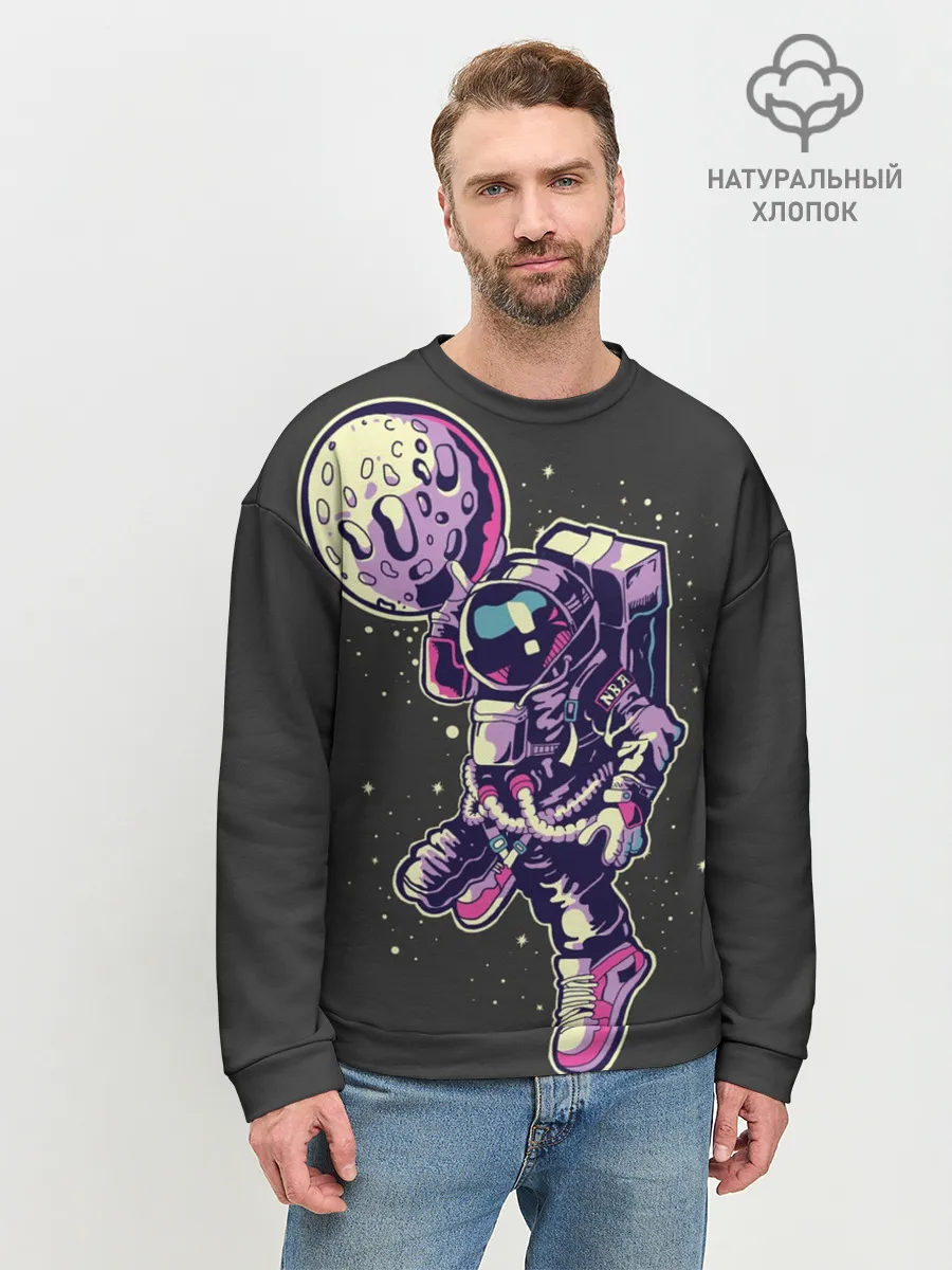 Мужской свитшот базовый / Космонавт Баскетболист