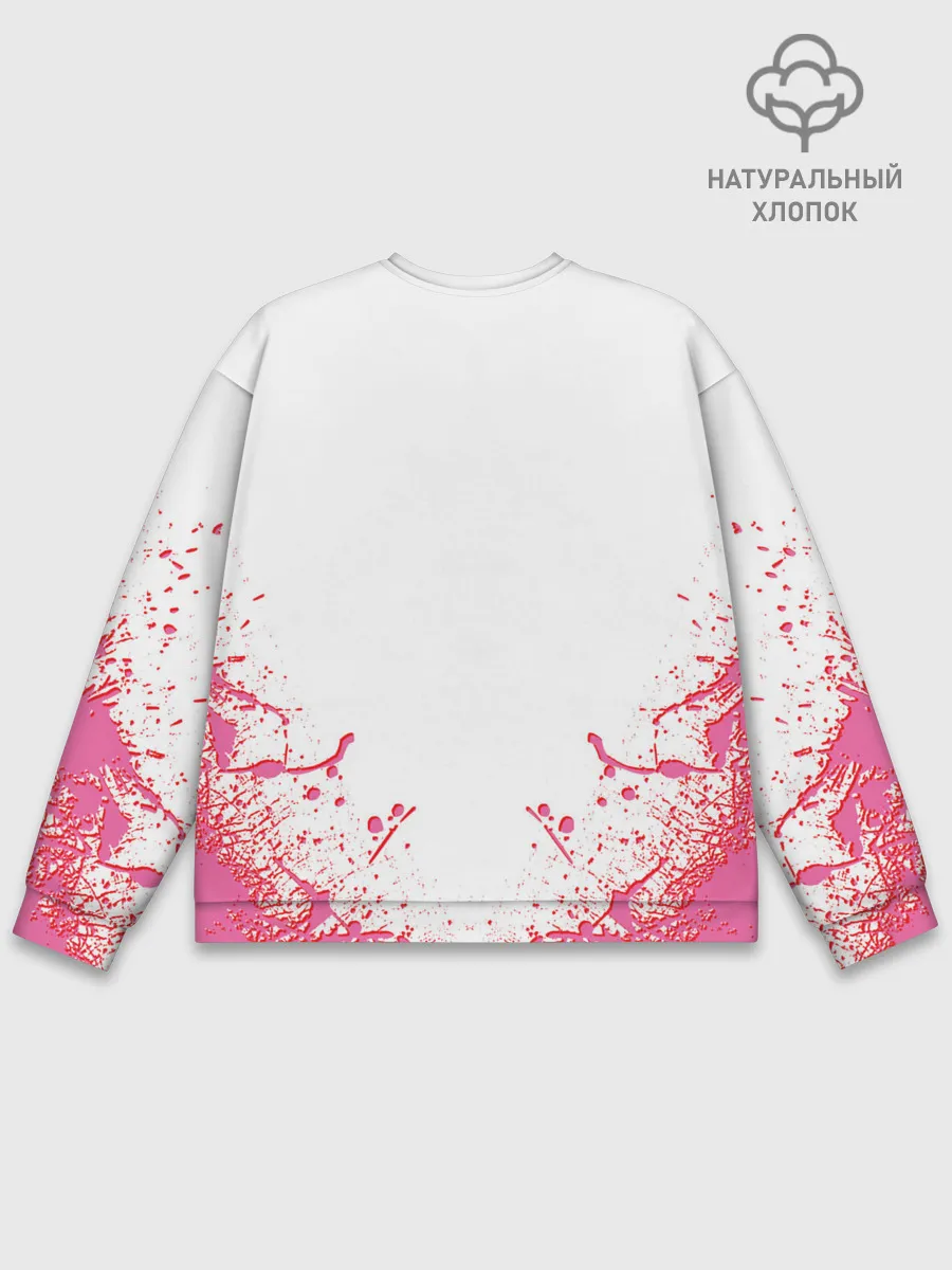 Мужской свитшот базовый / Лого джоджо розовые брызги
