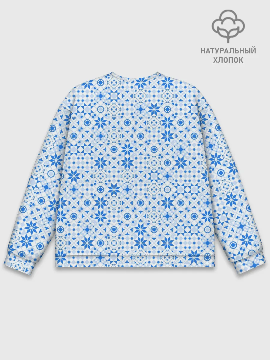 Мужской свитшот базовый / Орнамент снежинки