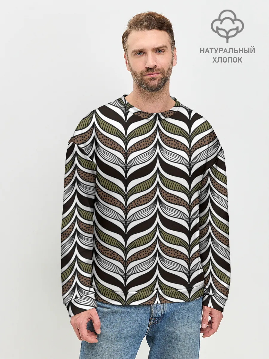Мужской свитшот базовый / Африканский племенной узор