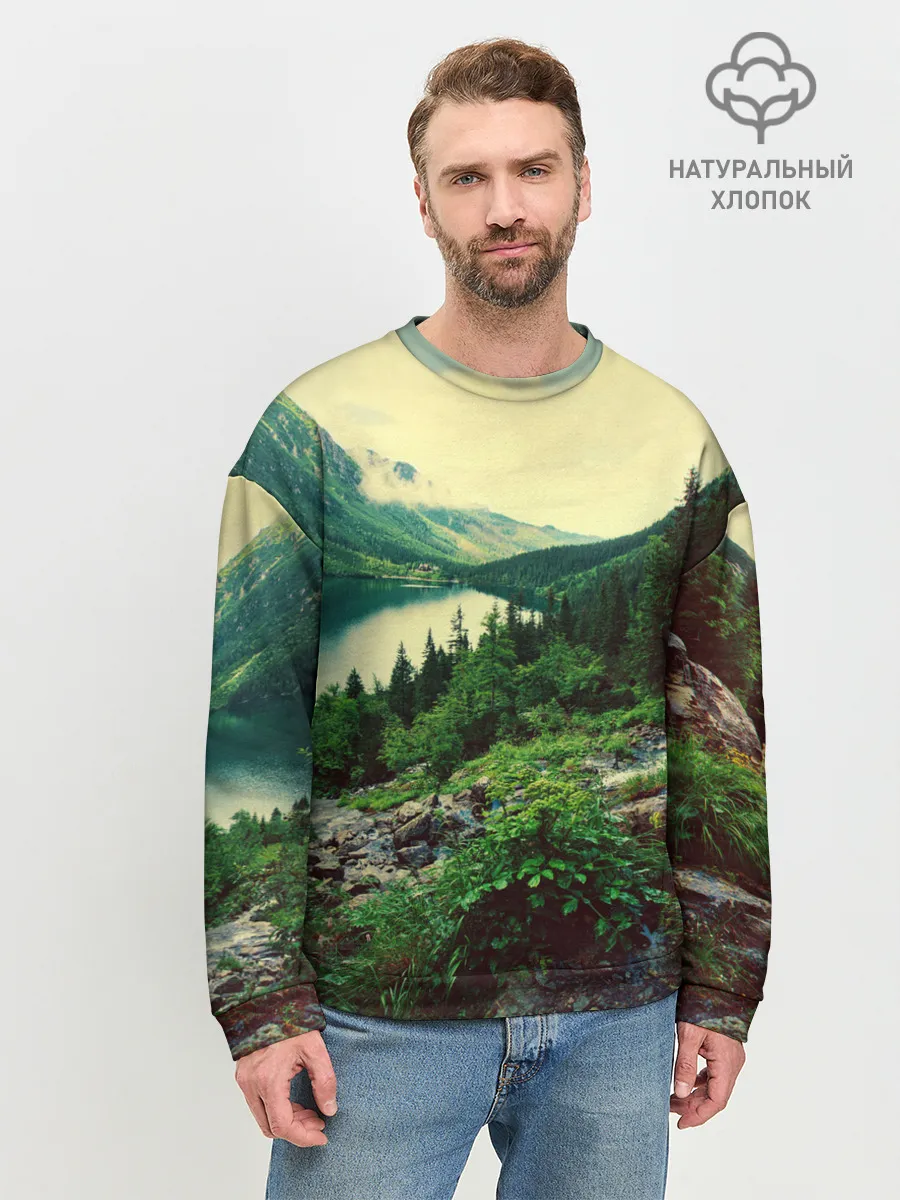 Мужской свитшот базовый / Красивый лес