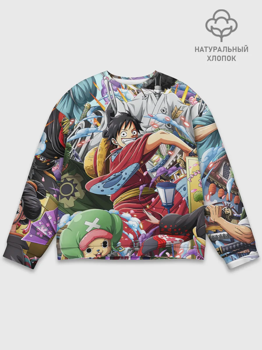 Мужской свитшот базовый / One Piece стикербомбинг
