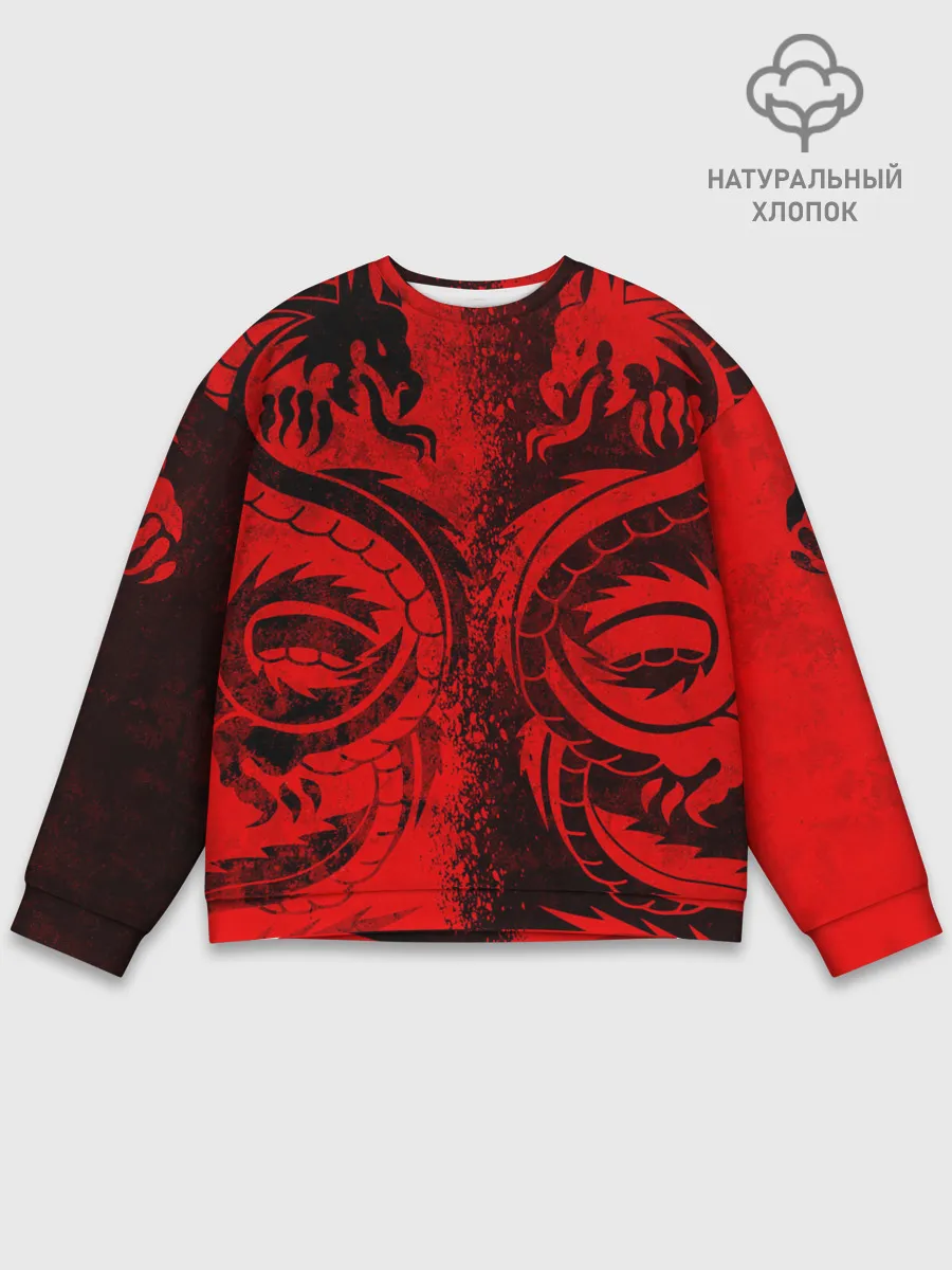 Мужской свитшот базовый / BLACK RED DRAGONS TATOO