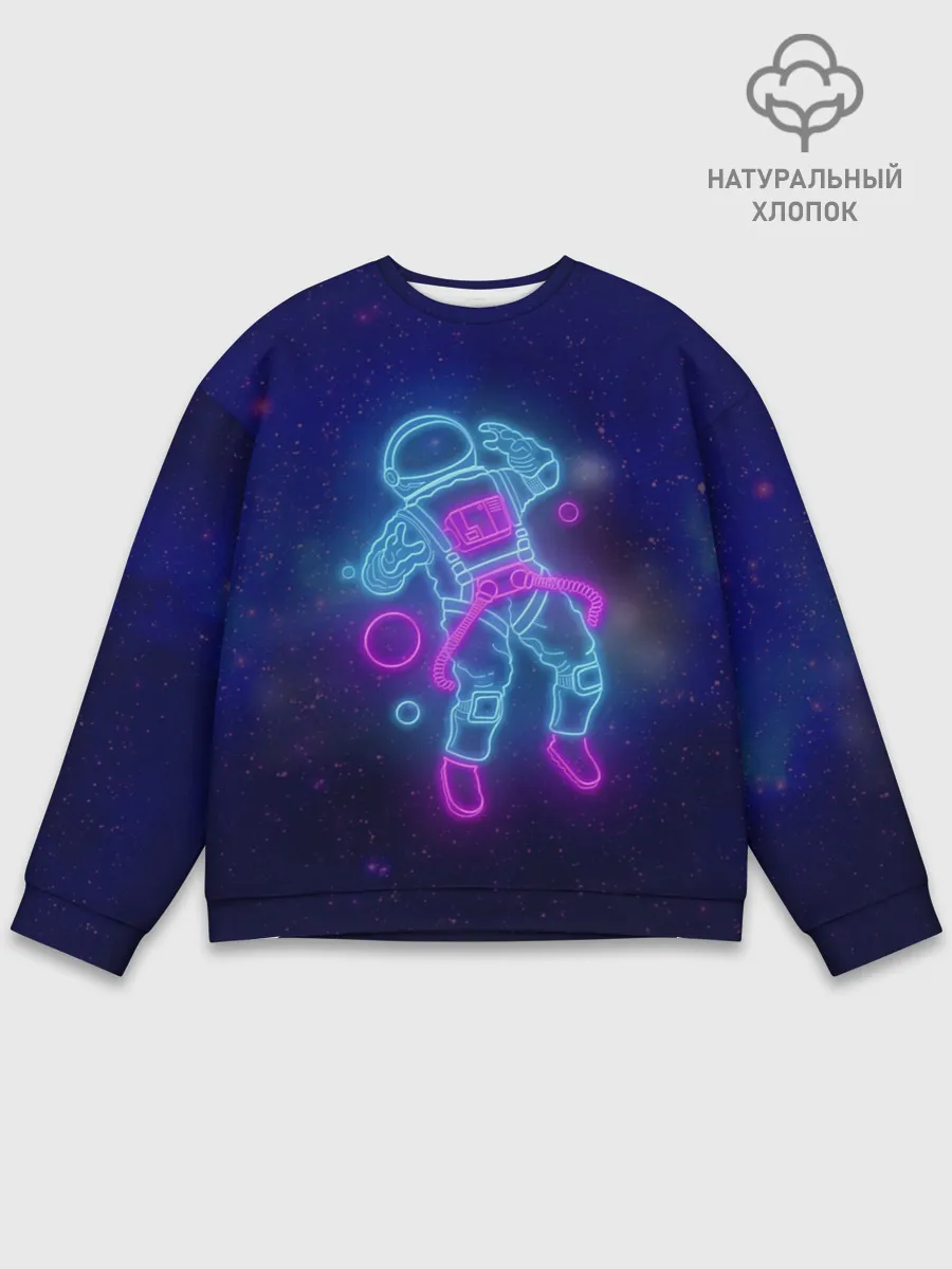 Мужской свитшот базовый / Неоновый Космонавт