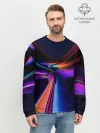 Мужской свитшот базовый / Красочные светящиеся линии