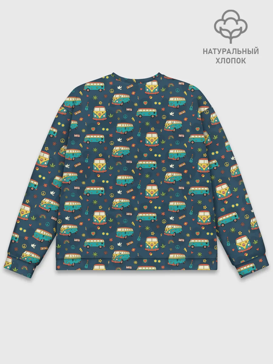 Мужской свитшот базовый / Фургоны хиппи