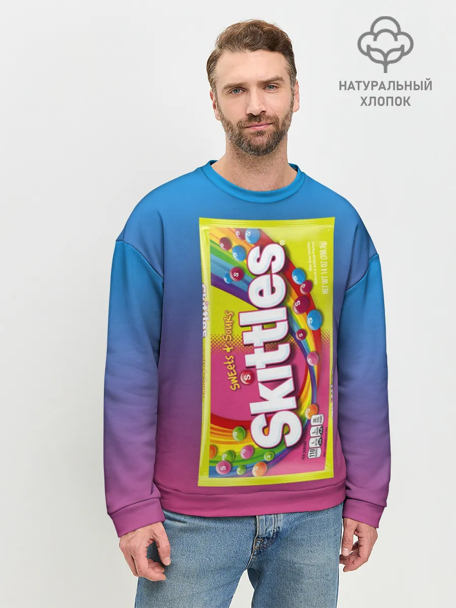 Мужской свитшот базовый / Skittles | Желтый