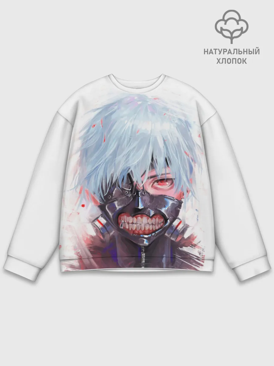 Мужской свитшот базовый / Канеки Кен акварель