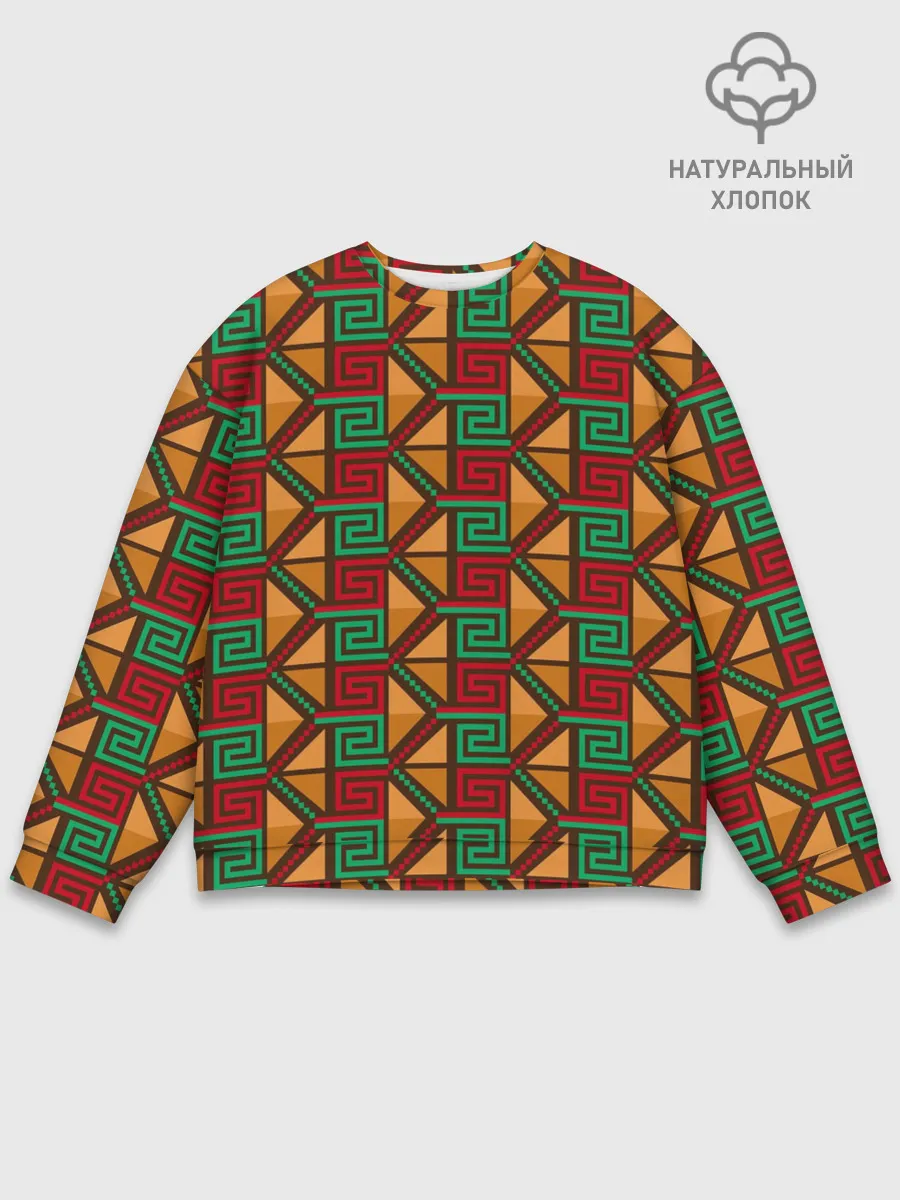 Мужской свитшот базовый / Узор коренных индейцев америки