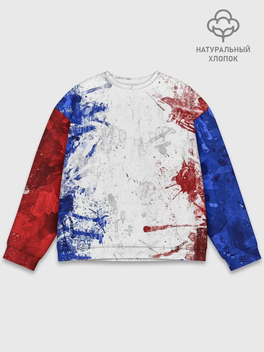 Мужской свитшот базовый / BLUE WHITE & RED