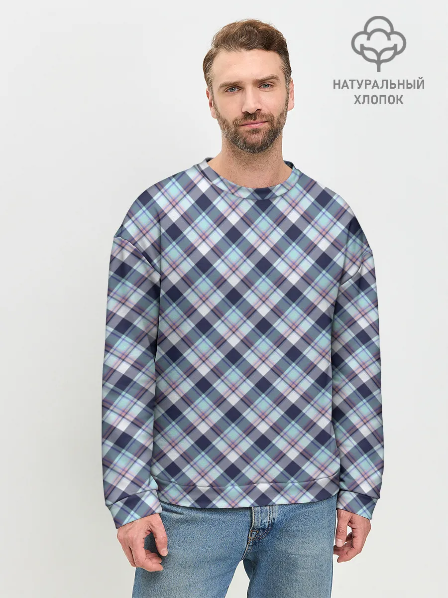 Мужской свитшот базовый / Текстура в клетку