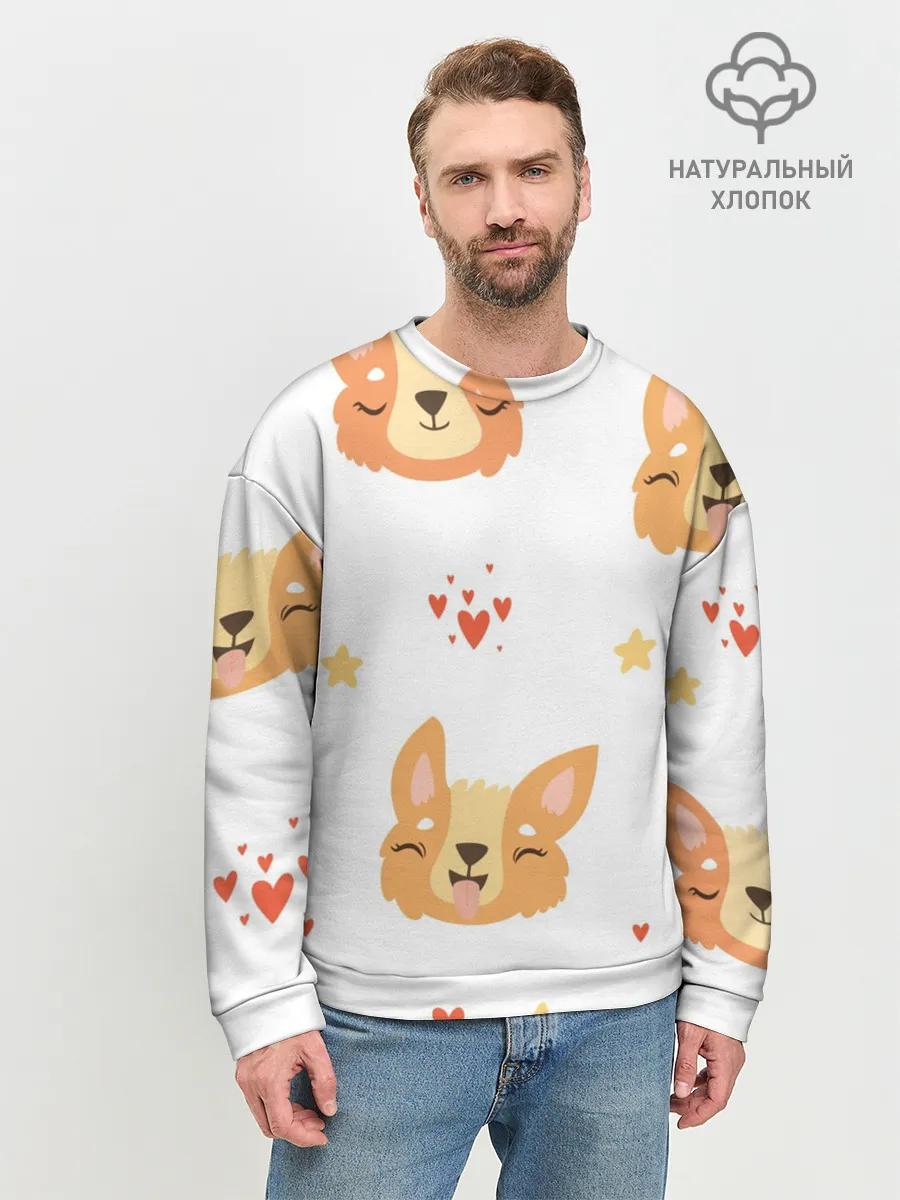 Мужской свитшот базовый / Милый Корги