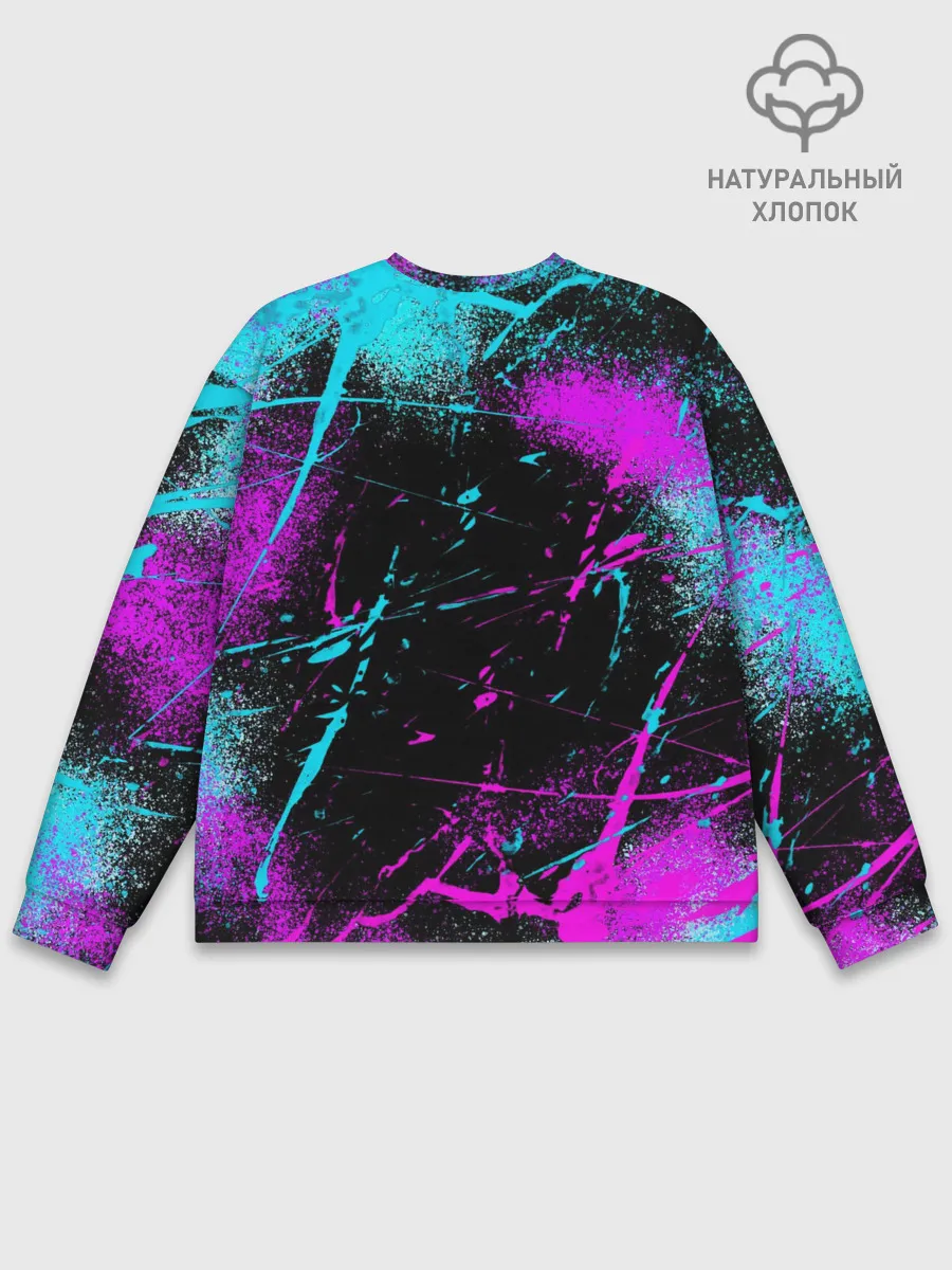 Мужской свитшот базовый / Неоновый череп